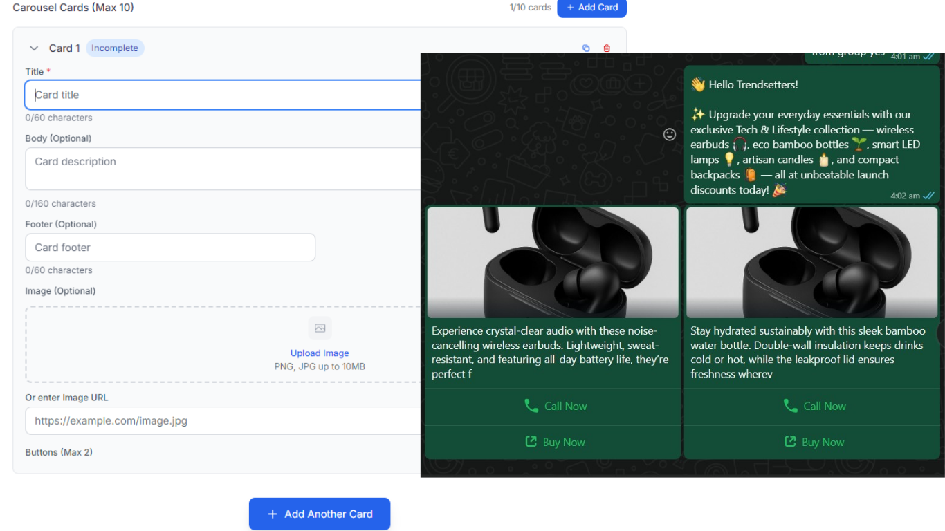 Template Pesan Carousel